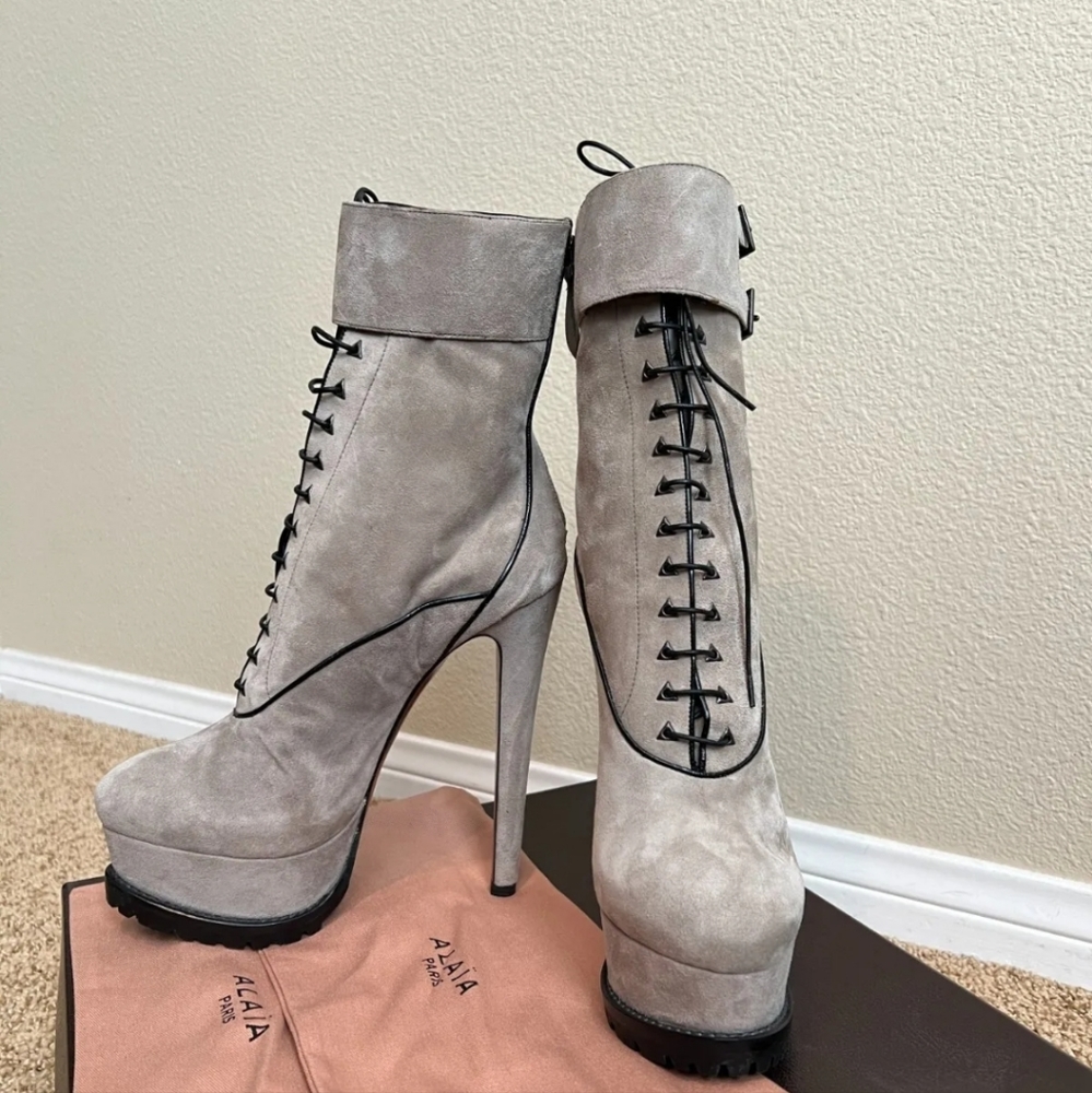 ALAIA Platform Ankle Boots